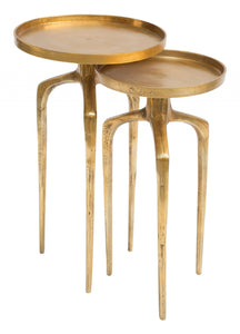 Set Of Two 13" Gold Nested Tables