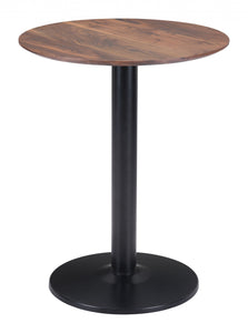 24" Black And Brown Round End Table