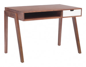 46" Brown Birch Solid Wood Writing Desk