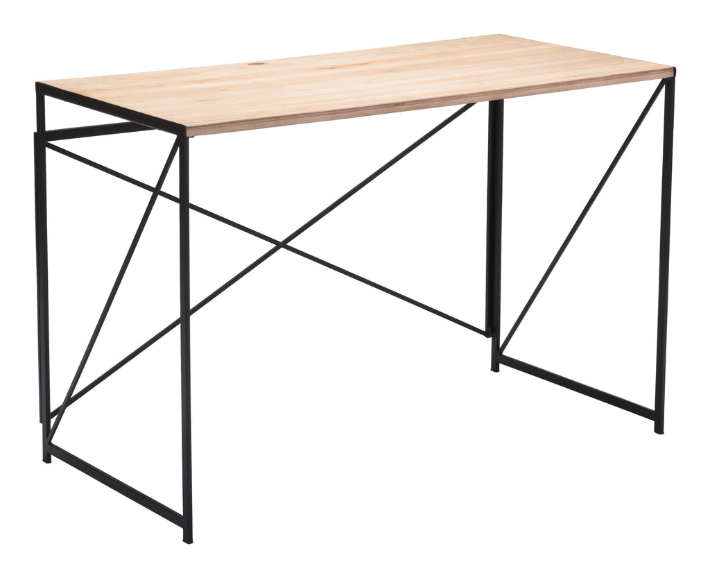 Light Natural Wood and Black Table Desk - 99fab 