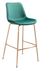 43" Green Steel Low Back Chair With Footrest