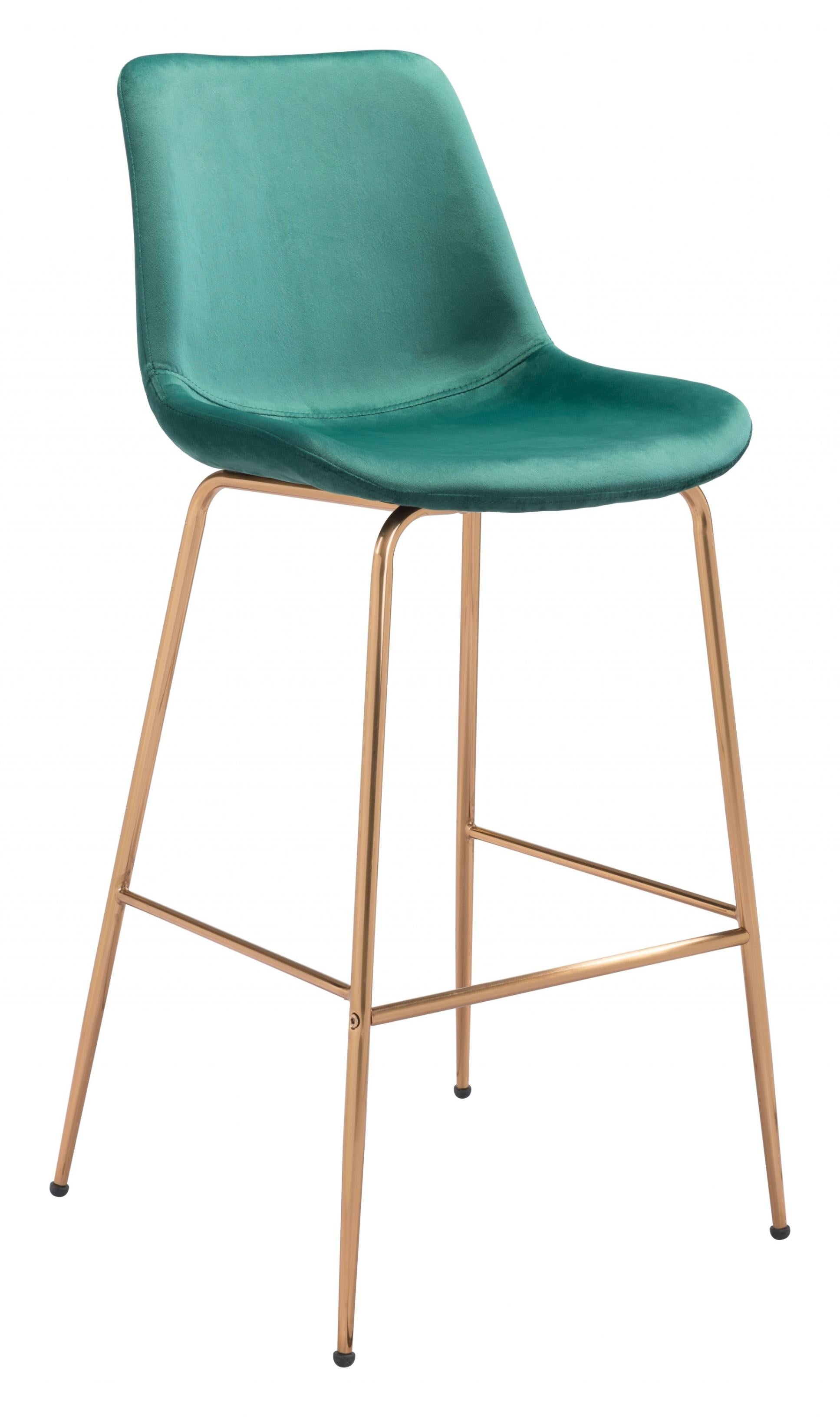 43" Green Steel Low Back Chair With Footrest