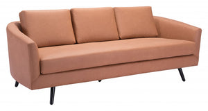 79" Brown Simplicity Faux Leather And Black Standard Sofa