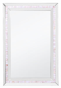 36" Mirrored Rectangle Accent Mirror Wall Mounted With Glass Frame