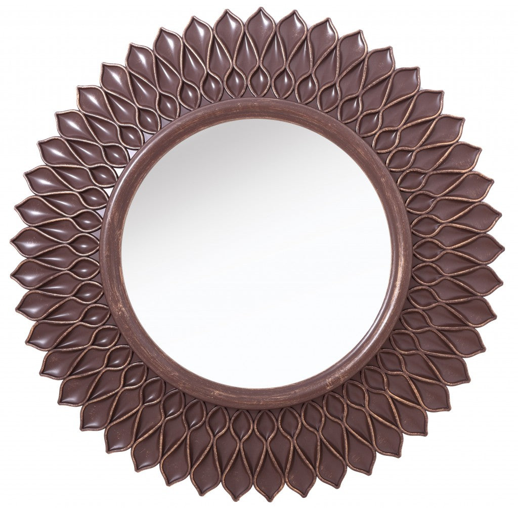 22" Bronze Round Accent Mirror Wall Mounted With Frame