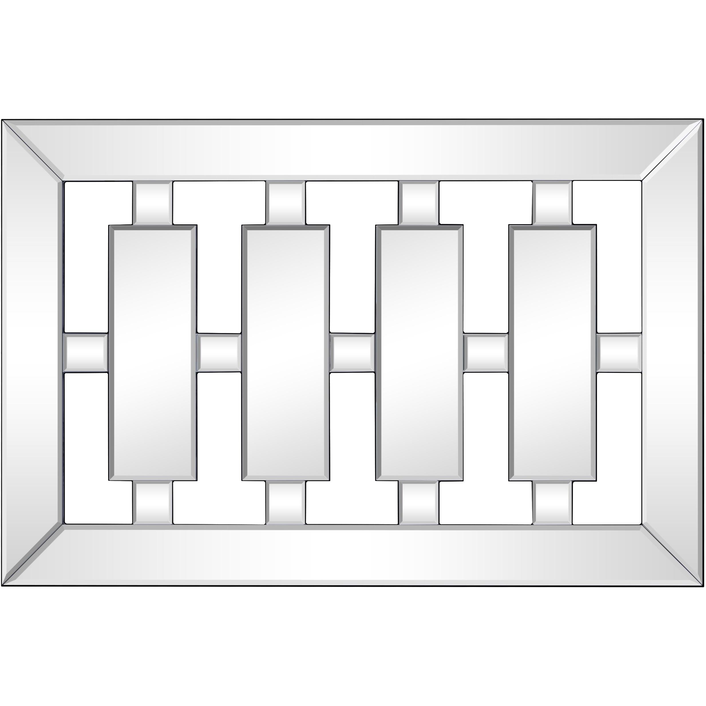 36" Mirrored Rectangle Accent Mirror Wall Mounted With Glass Frame