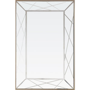 43" Painted Rectangle Accent Mirror Wall Mounted With Metal Frame