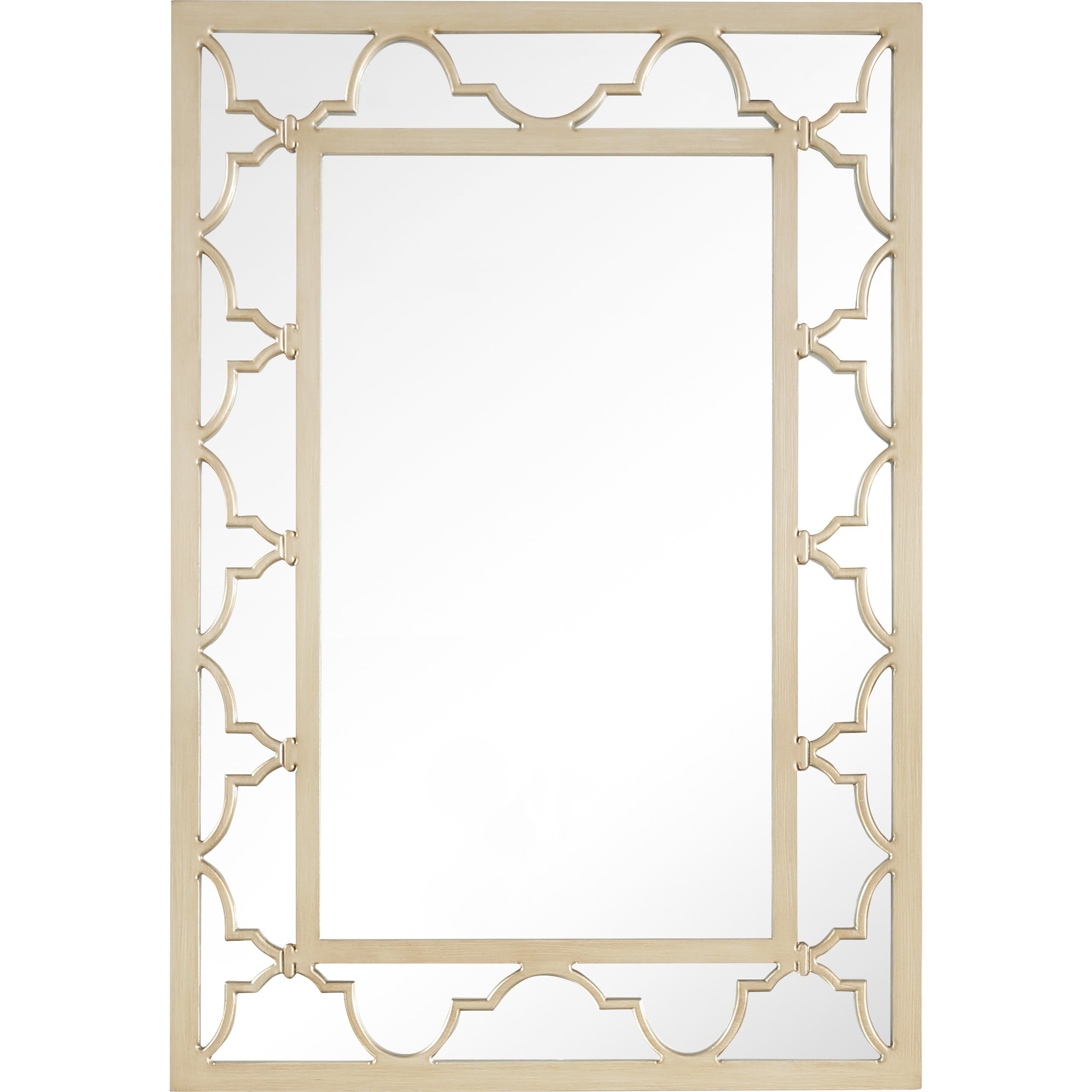 44" Rustic Rectangle Accent Mirror Wall Mounted With Metal Frame