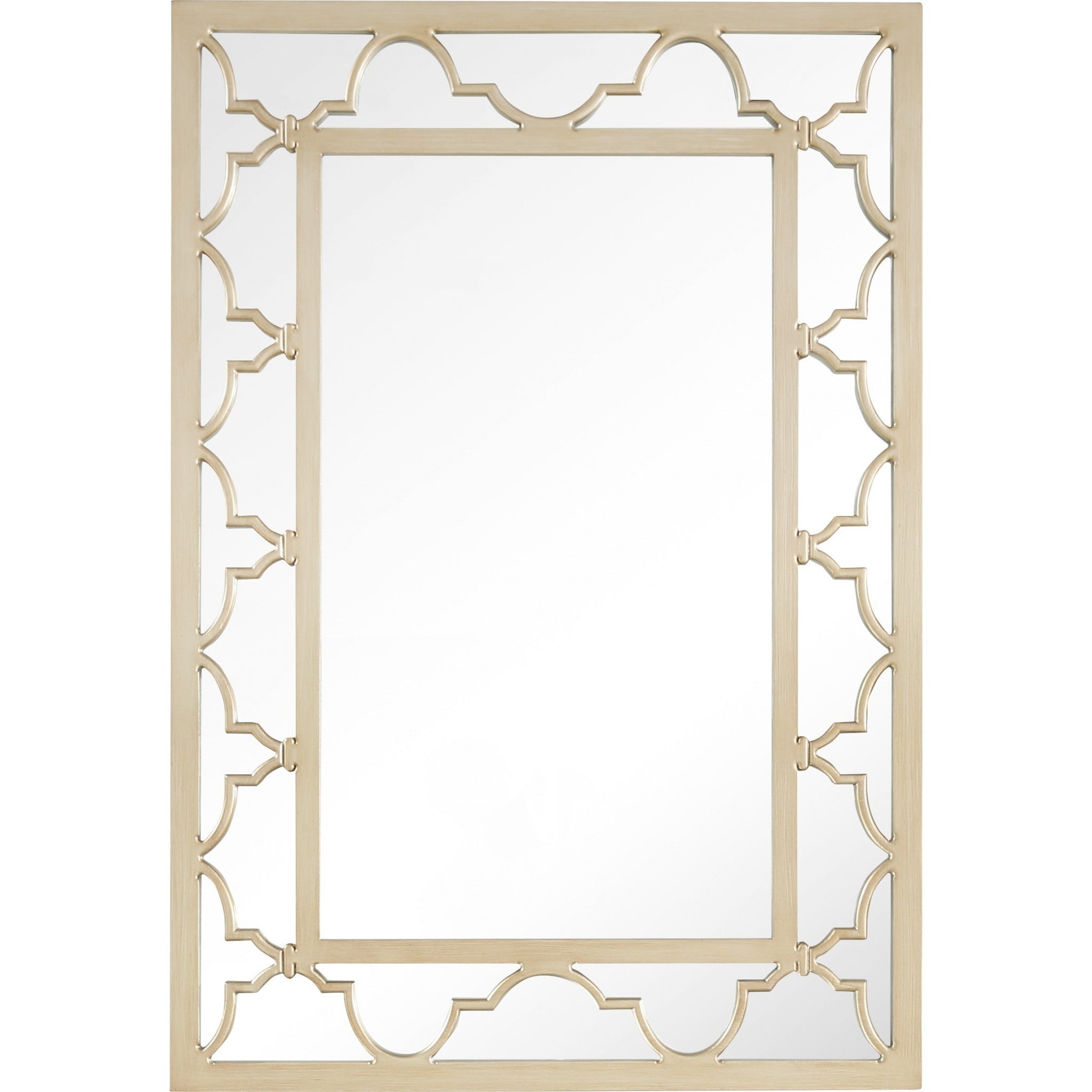 44" Rustic Rectangle Accent Mirror Wall Mounted With Metal Frame