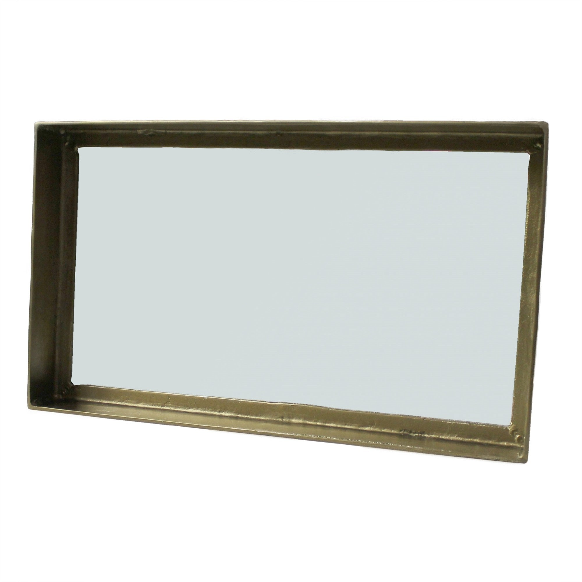 Gold Cast Aluminum Rectangular Mirror