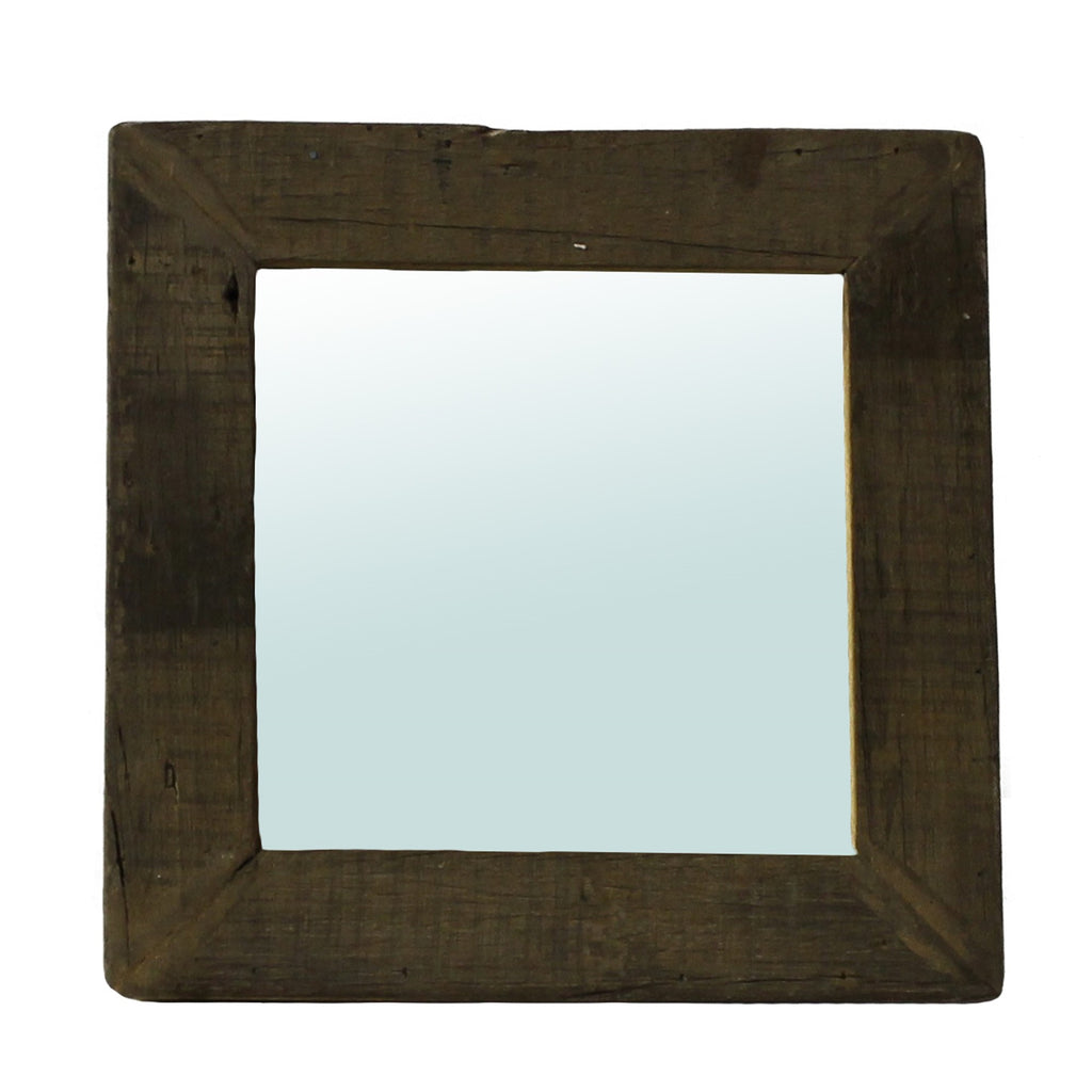 Petite Dark Brown Reclaimed Wood Wall Mirror - 99fab 