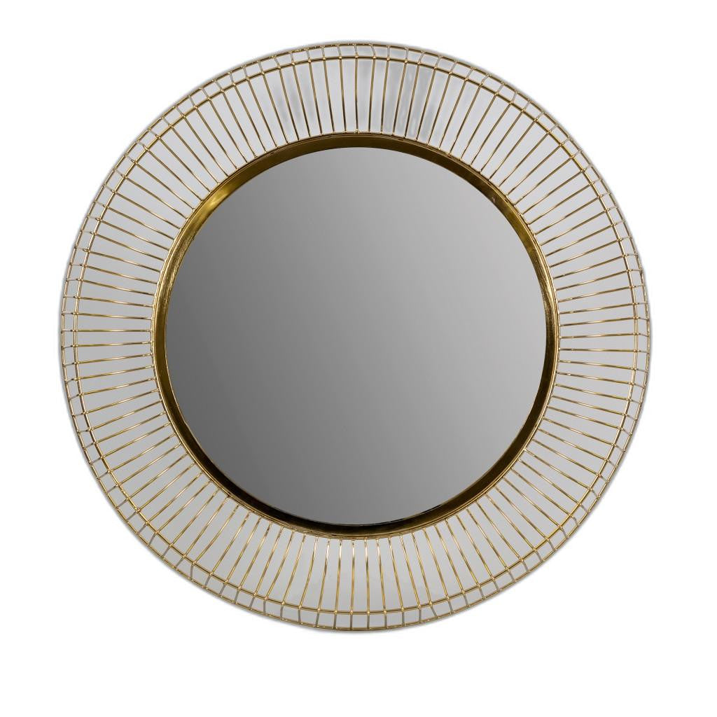 Round Gold Iron Wall Mirror - 99fab 