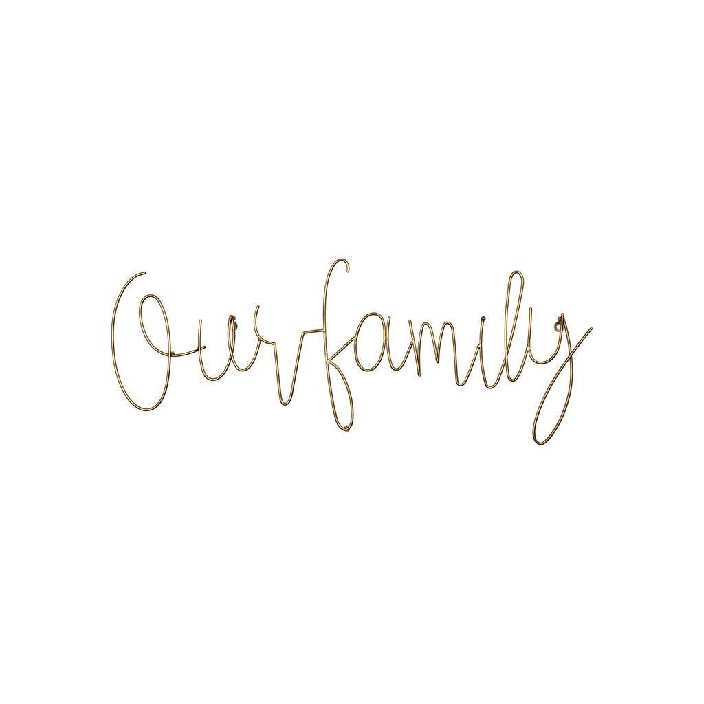 Minimalist Gold Metal Our Family Wall Sign - 99fab 