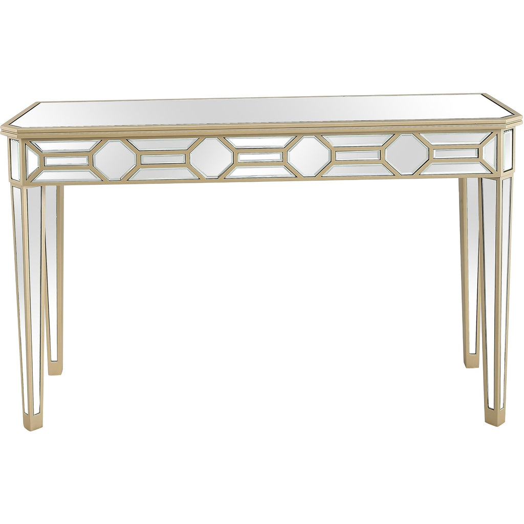 Gold Trimmed Mirrored Console Table - 99fab 