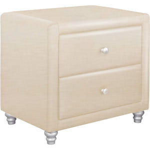 20" Beige Two Drawers Nightstand