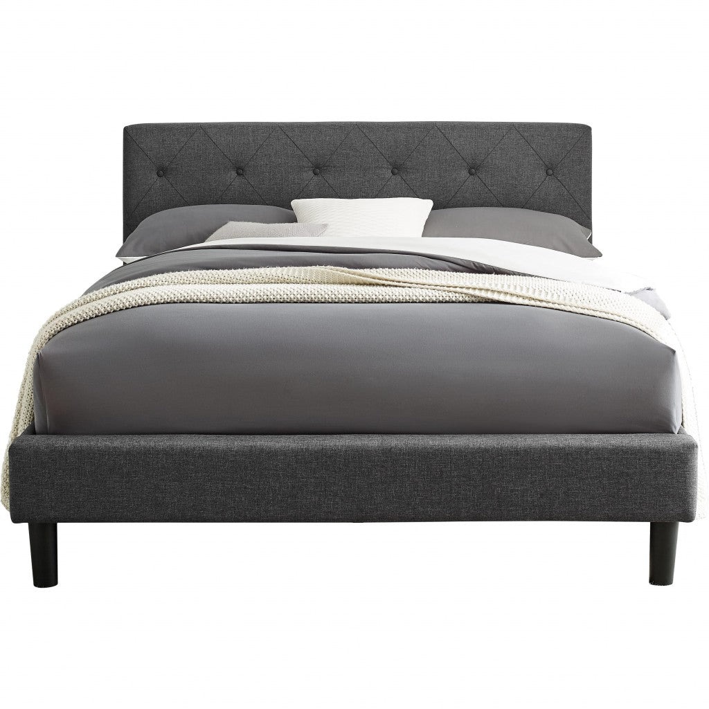 Grey Queen Platform Bed