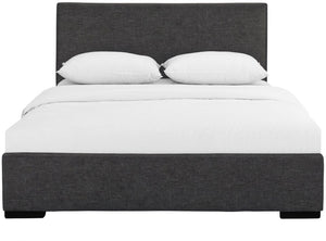 Grey Upholstered Full Platform Bed