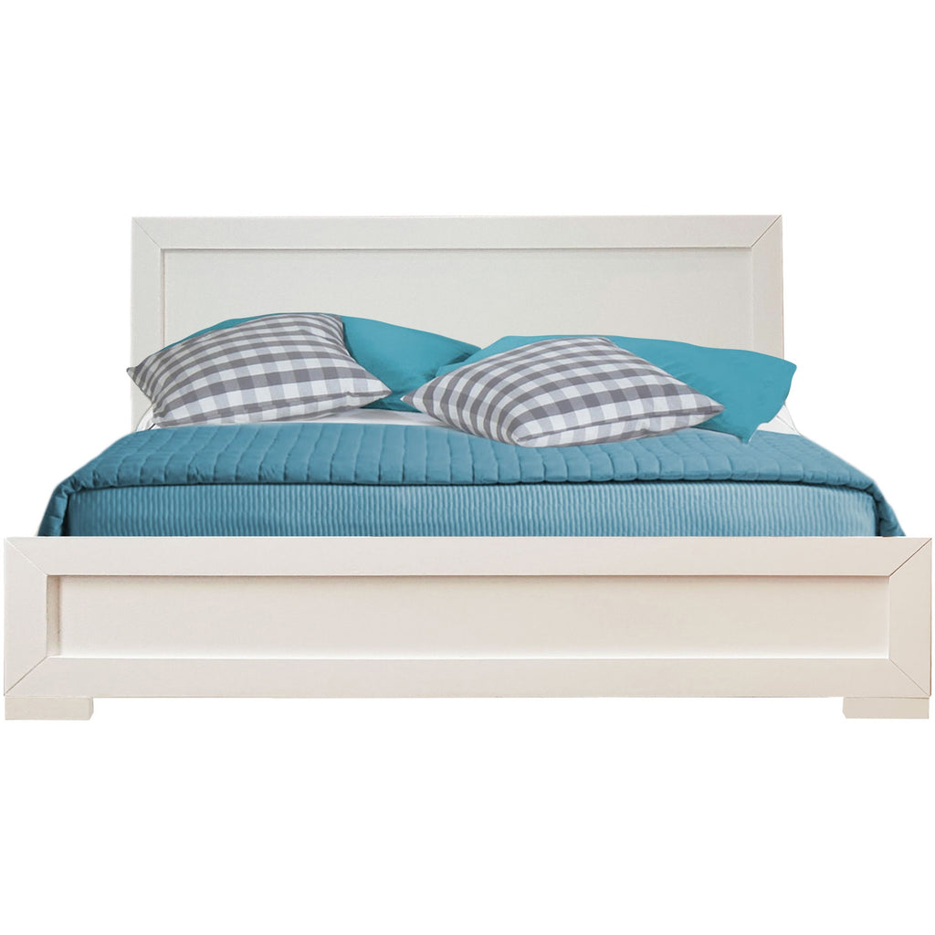 White Wood Queen Platform Bed - 99fab 