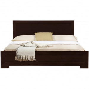 Espresso Wood King Platform Bed