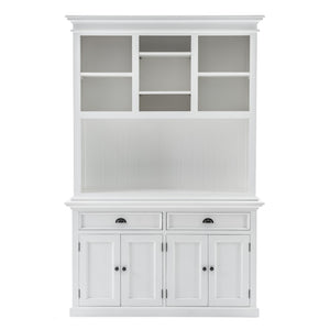 Classic White Buffet Hutch Unit with 2 Adjustable Shelves