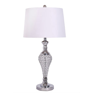 Set of 2 Silver Acrylic Beads Metal Table Lamps