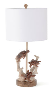 Set of 2 Brown Turtle Reef Table Lamps