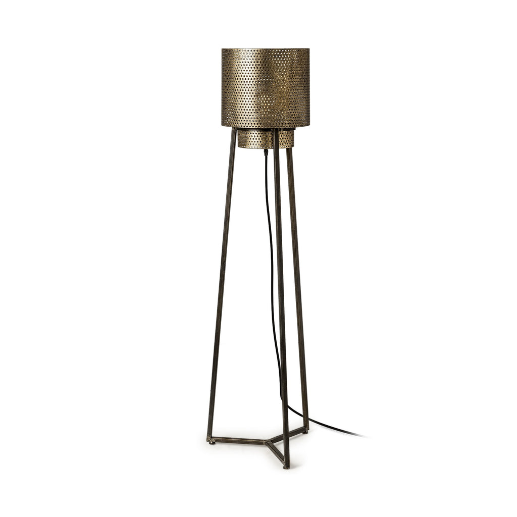 Gold Textured Tripod Floor Lamp - 99fab 