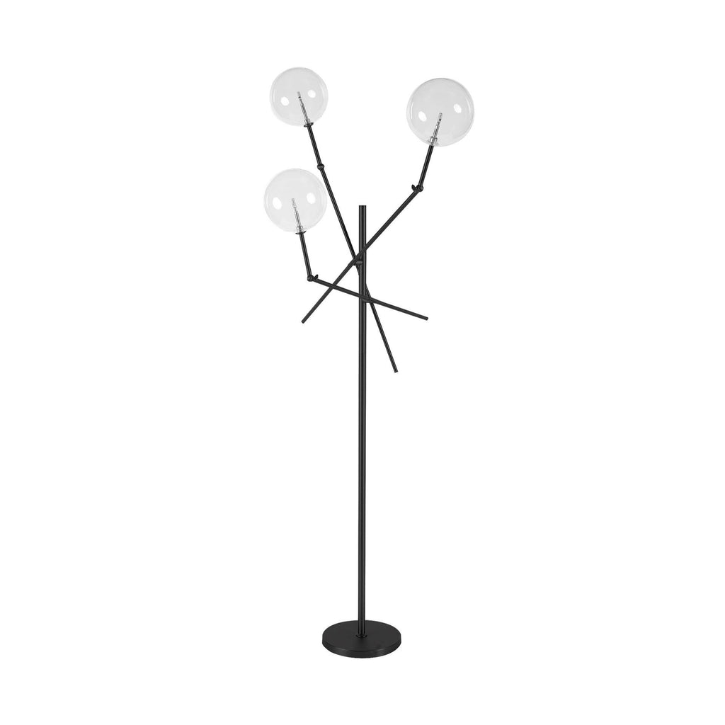 Black Tri Globe Contemporary Metal Floor Lamp - 99fab 