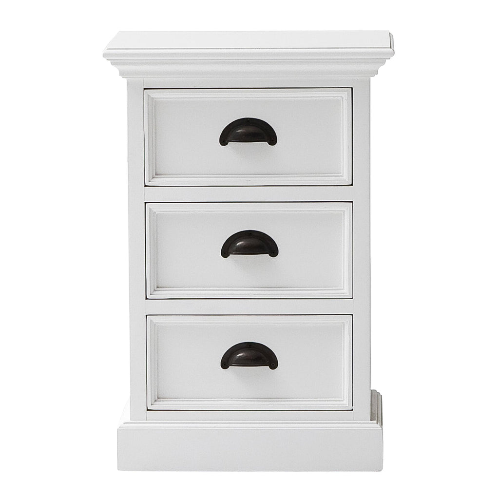 Classic White Three Drawer Nightstand - 99fab 