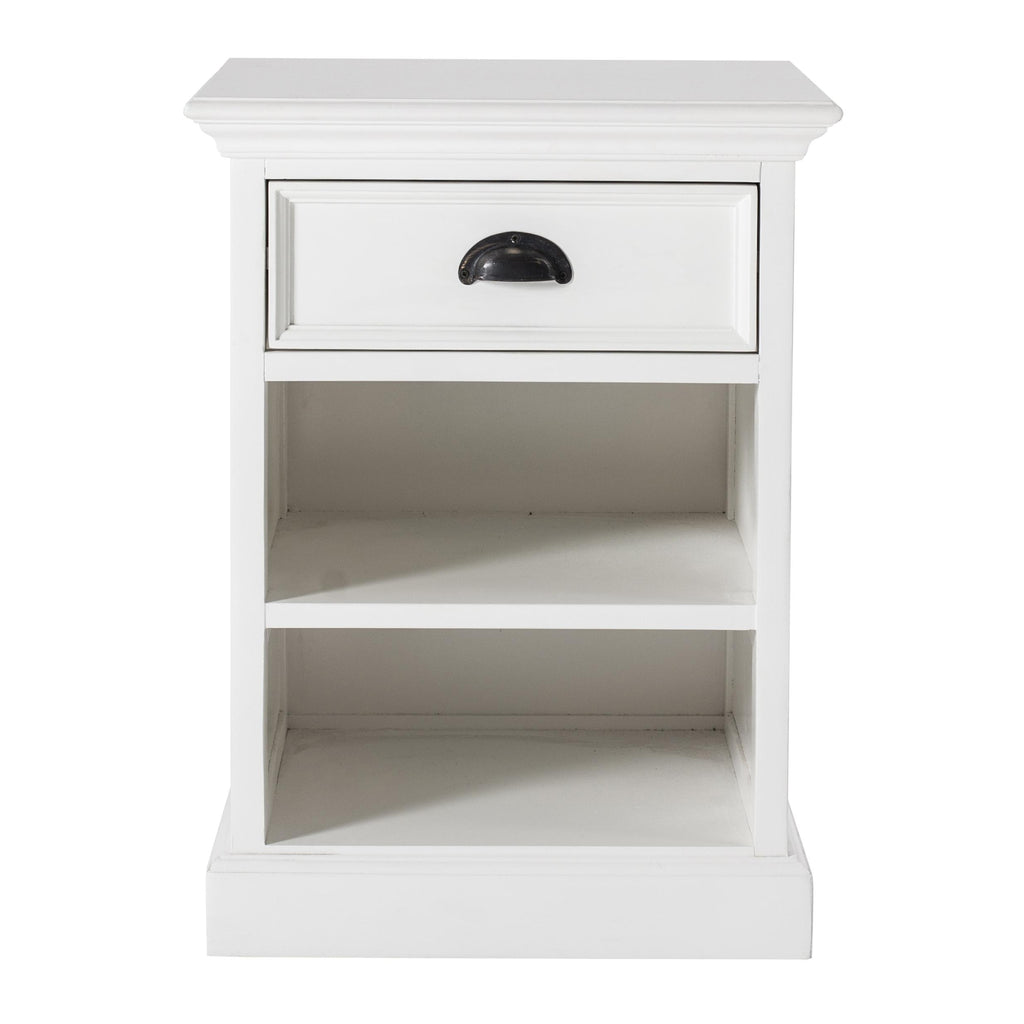 Classic White Nightstand With Shelves - 99fab 