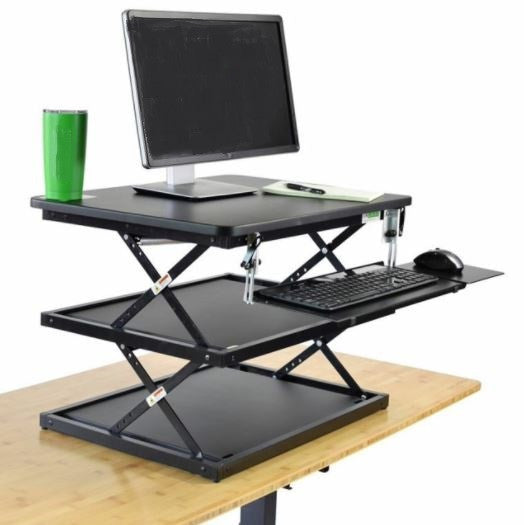 Black Adjustable Tall Standing Desk Converter and Riser - 99fab 