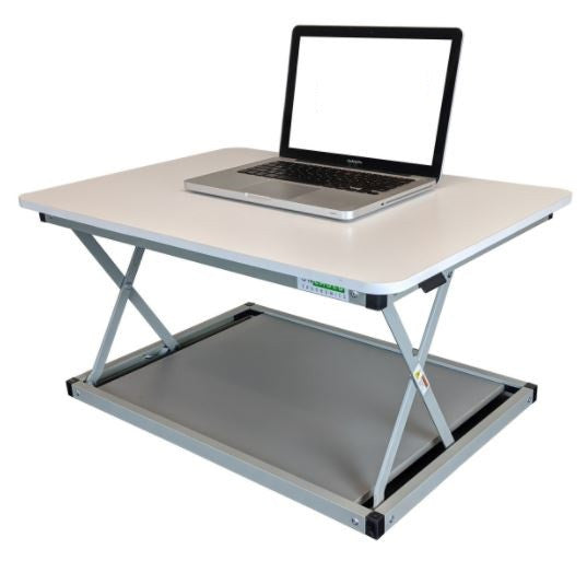 Small Silver Adjustable Standing Desk Converter - 99fab 