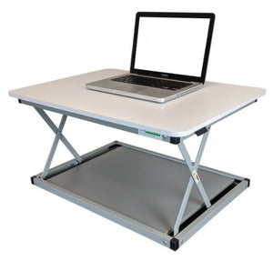 Small Silver Adjustable Standing Desk Converter