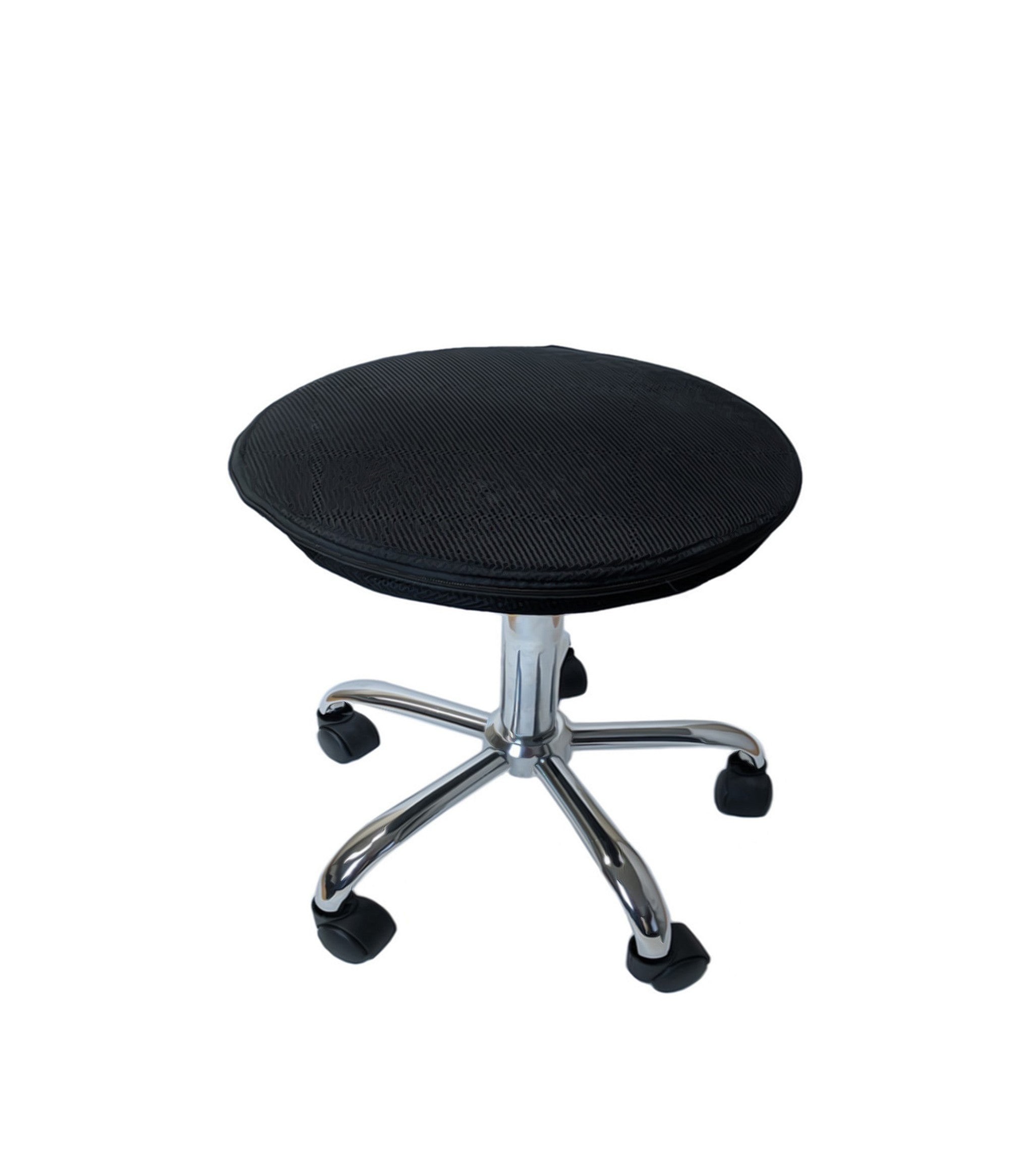 Black and Chrome Active Sitting Rolling Balance Desk Chair