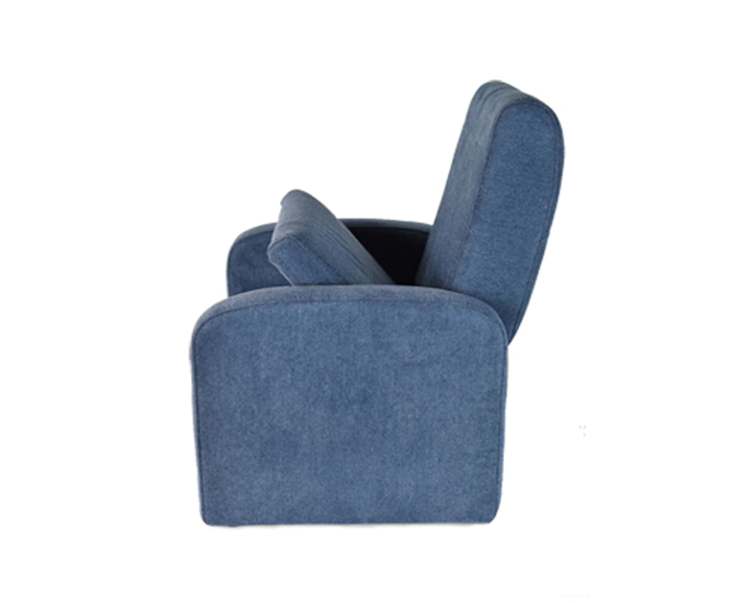 Kids Blue Comfy Upholstered Recliner Chair with Storage