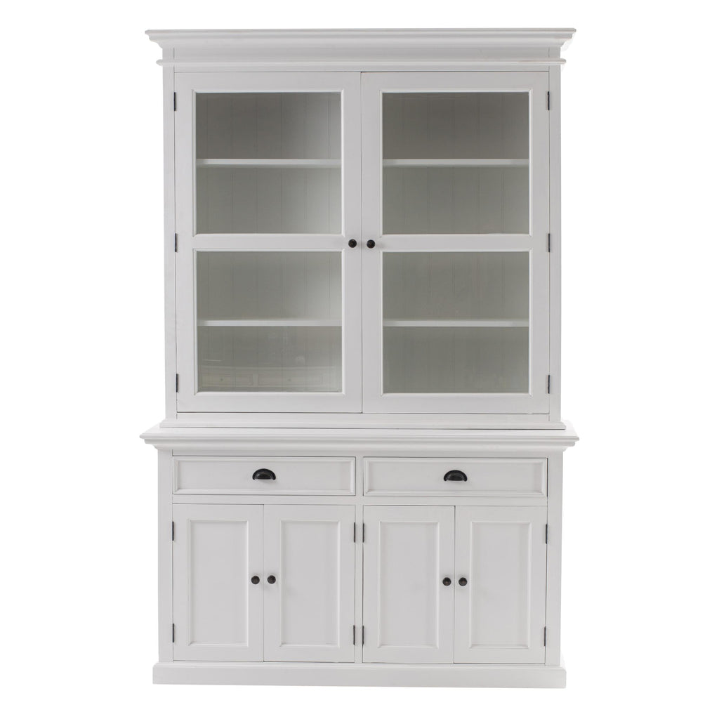 Classic White Glass Display Hutch - 99fab 