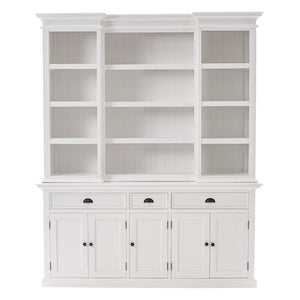 71" White Standard Dining Hutch With Eight Shelves And Three Drawers