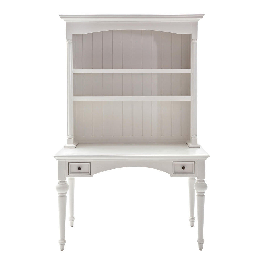 Antiqued White Provencial Writing or Computer Desk with Hutch - 99fab 