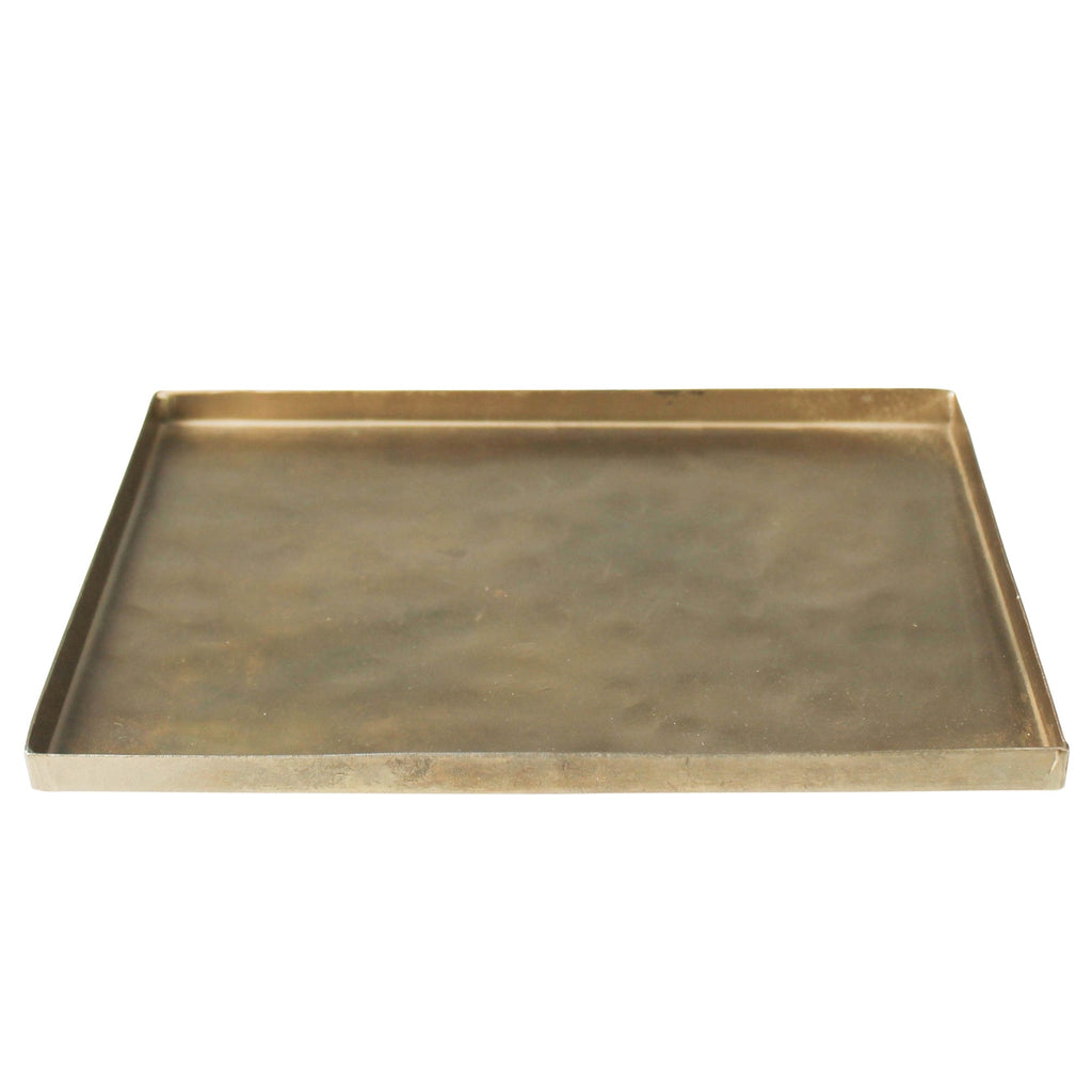 Jumbo Gold Metal Rectangular Tray - 99fab 