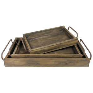 Set of Three Wooden Trays