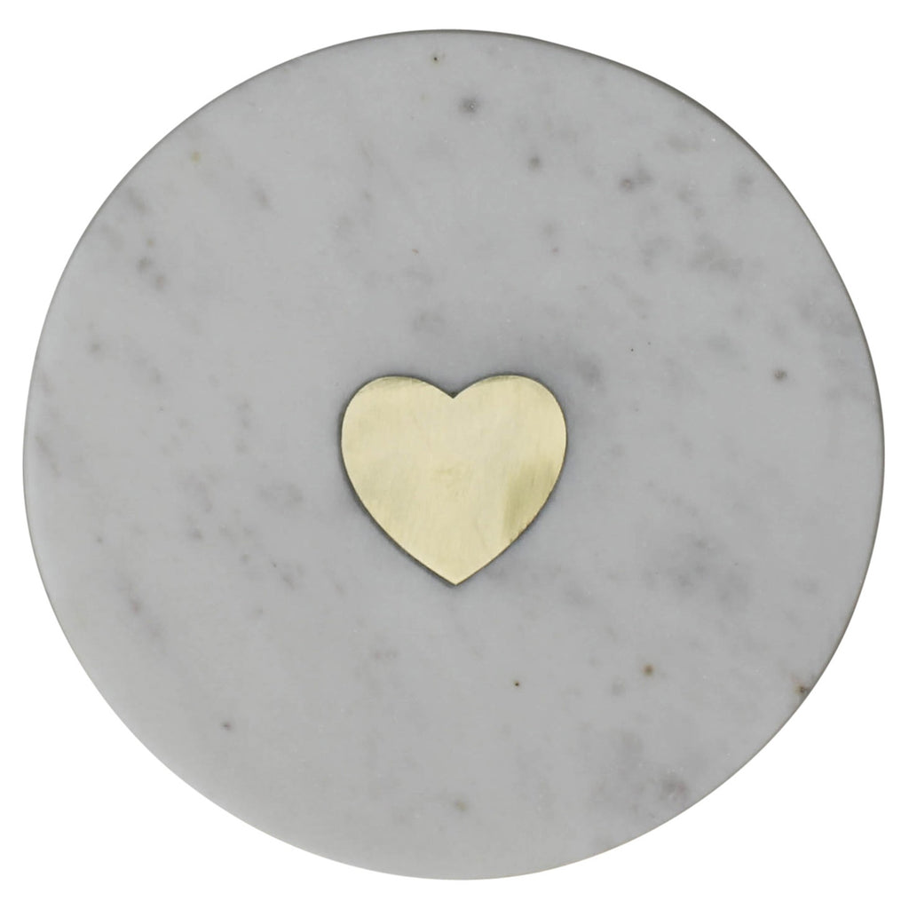 Heart Inlay Marble Serving Tray - 99fab 