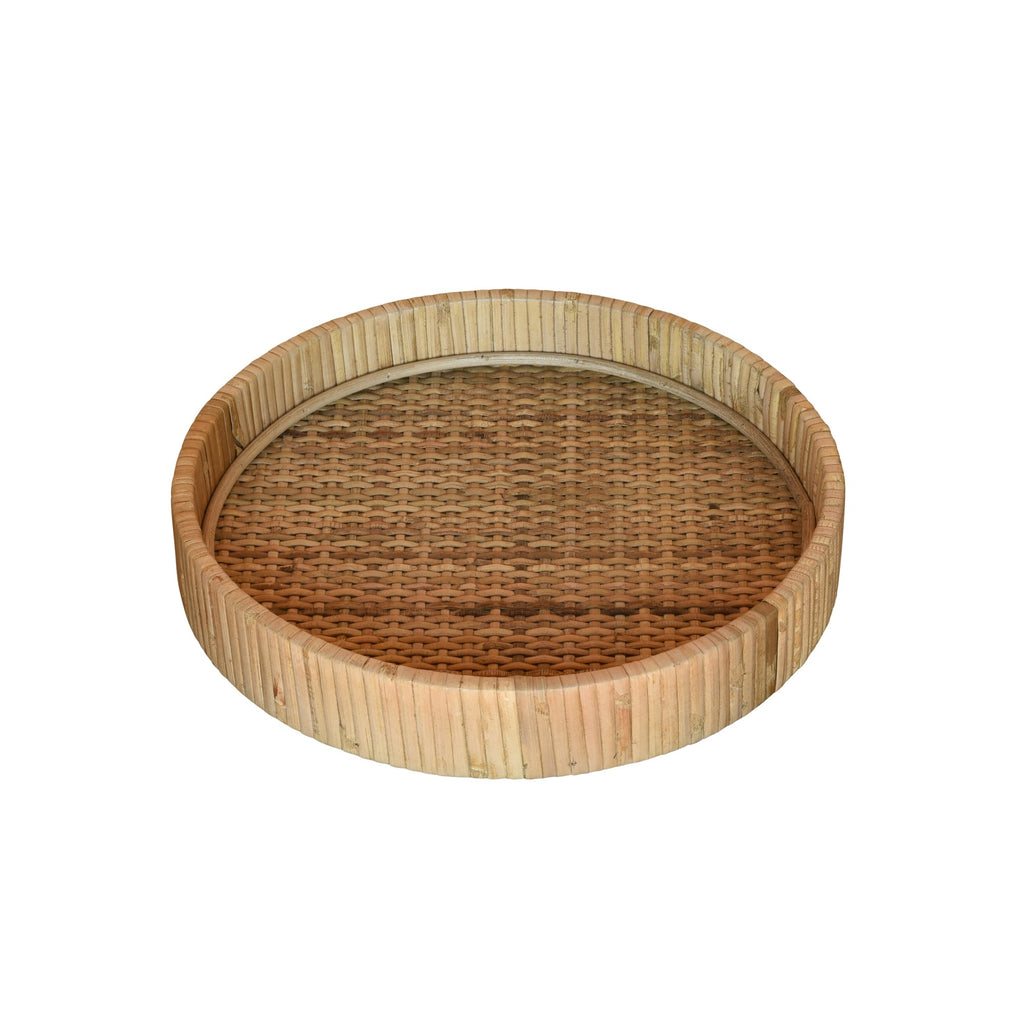 Petite Braided Bamboo Round Tray - 99fab 