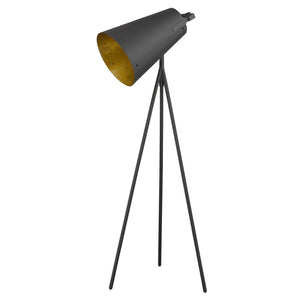 61" Matte Tripod Floor Lamp With Gray Cone Shade