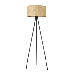 58" Matte Black Tripod Floor Lamp With Shade