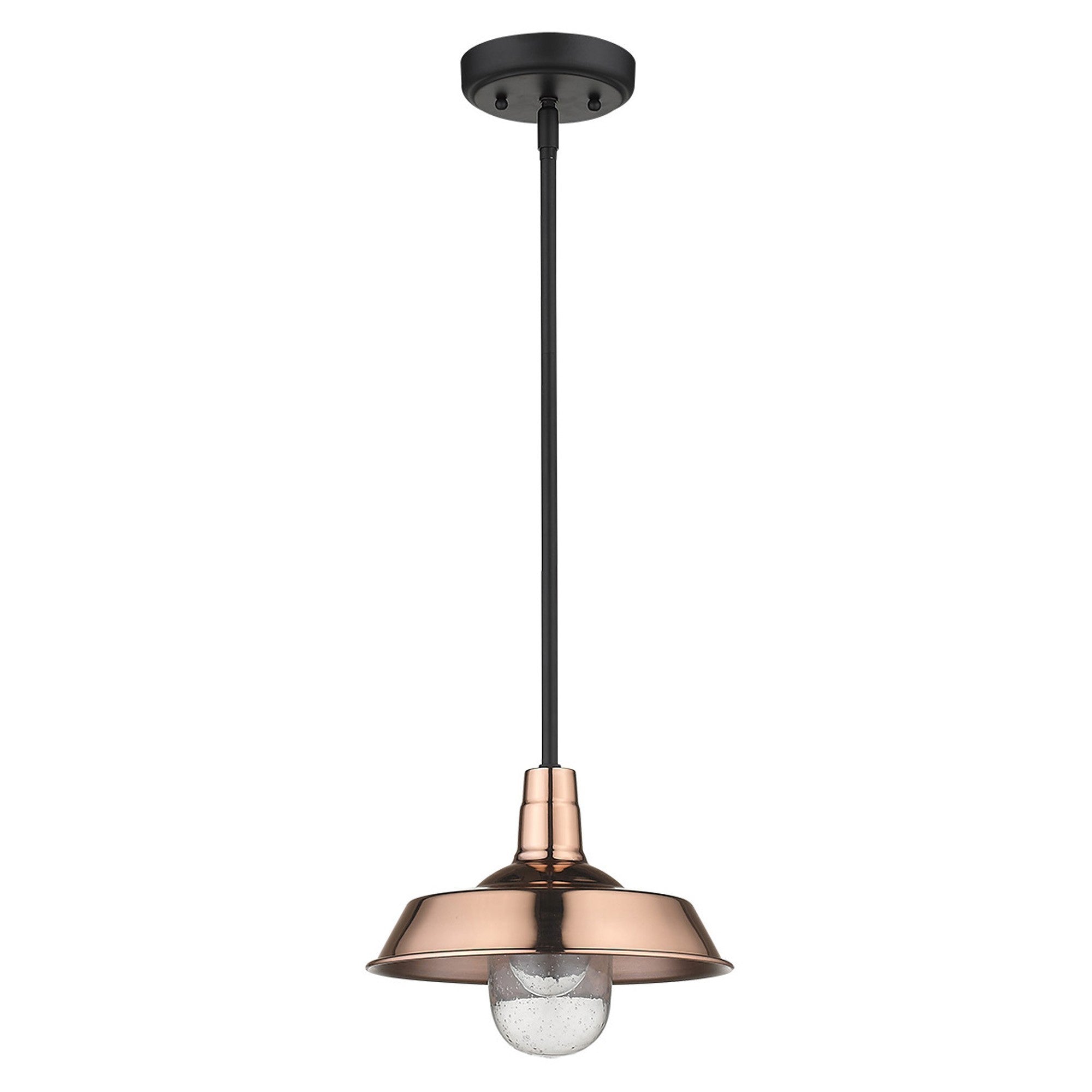 Shiny Copper Shallow Plate Adjustable Pendant Light