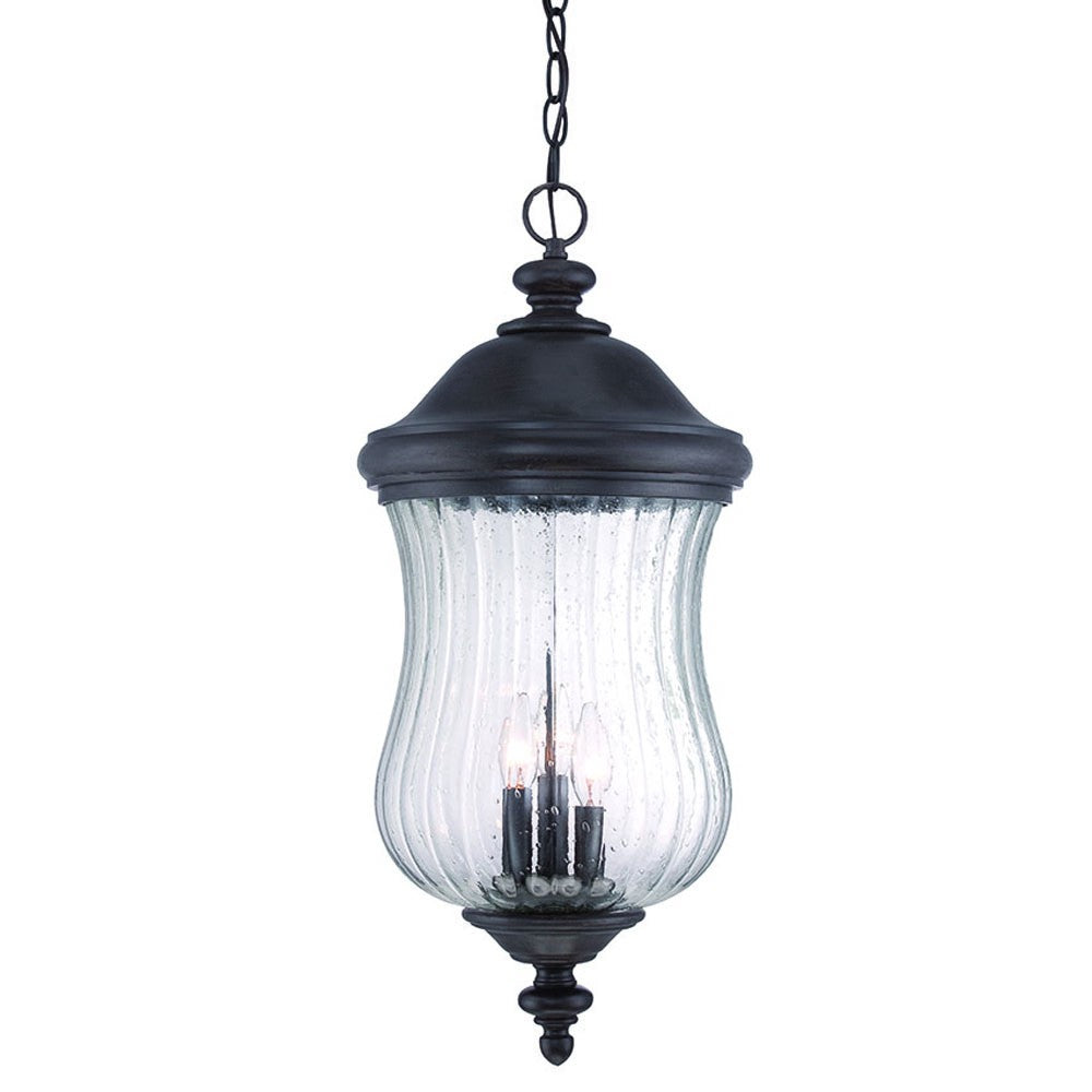 XL Three Light Matte Black Urn Shaped Hanging Light - 99fab 