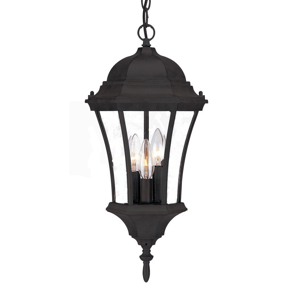 Three Light Matte Black Carousel Lantern Hanging Light - 99fab 