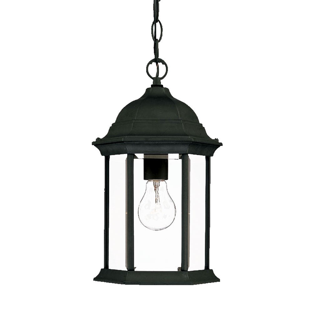 Matte Black Glass Lantern Hanging Light - 99fab 