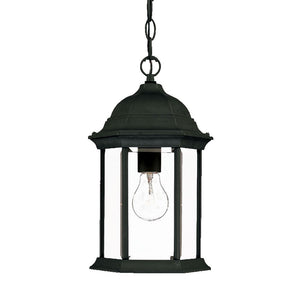 Matte Black Glass Lantern Hanging Light