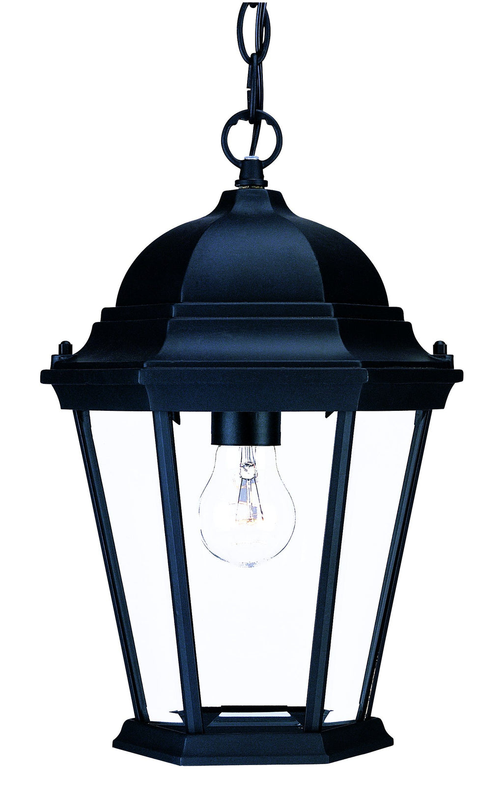 Matte Black Domed Glass Lantern Hanging Light - 99fab 